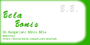 bela bonis business card